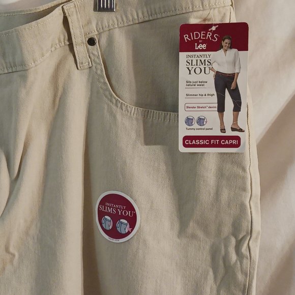 NWT Womens Capris Lee Riders 24W Beige - Oatmeal Color - Picture 4 of 14